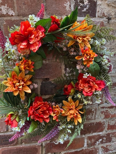 Autumnal Floral Door Wreath.