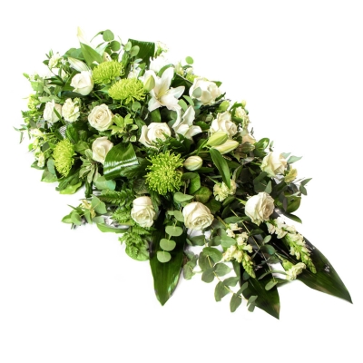 White and Green Casket Spray