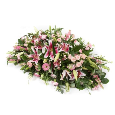 Pink lily Casket Spray