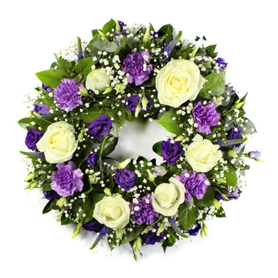 Loose Wreath Purple & White