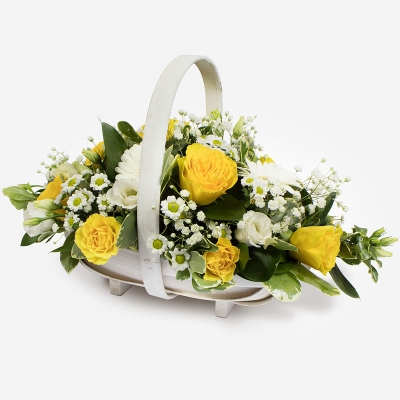 Yellow funeral Basket